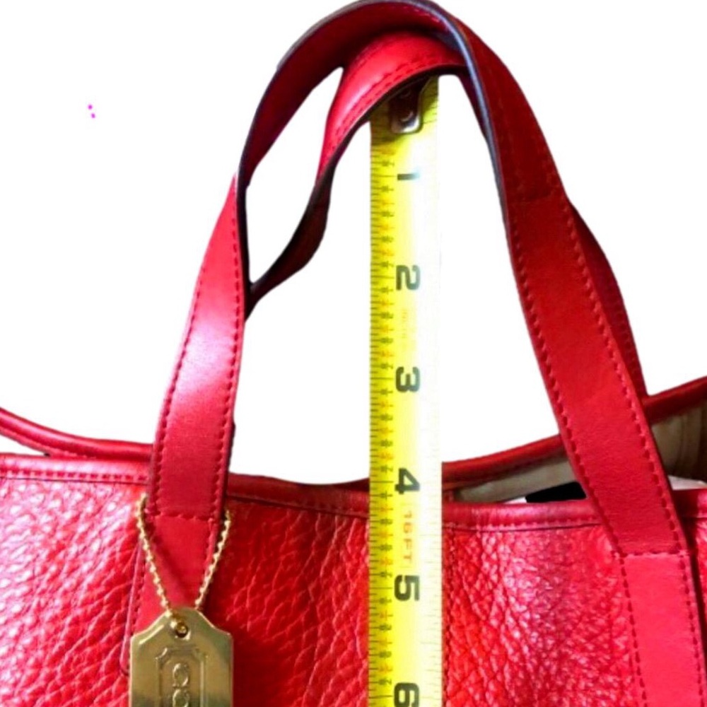 COACH Hadley Luxe Red Tumbled Leather Oversized Shoulder Bag Carry On Tote - Picture 14 of 17